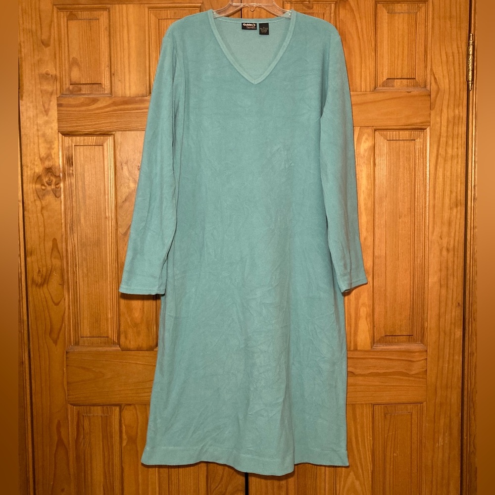 NWOT Cabela's Guide Series Vintage 90s Fleece Nightgown Long Sleeve Green XL
